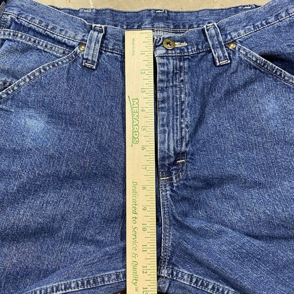 Lee Dungarees Carpenter Denim Shorts Blue 34x11 Made in Mexico Y2K Workwear - Picture 6 of 8